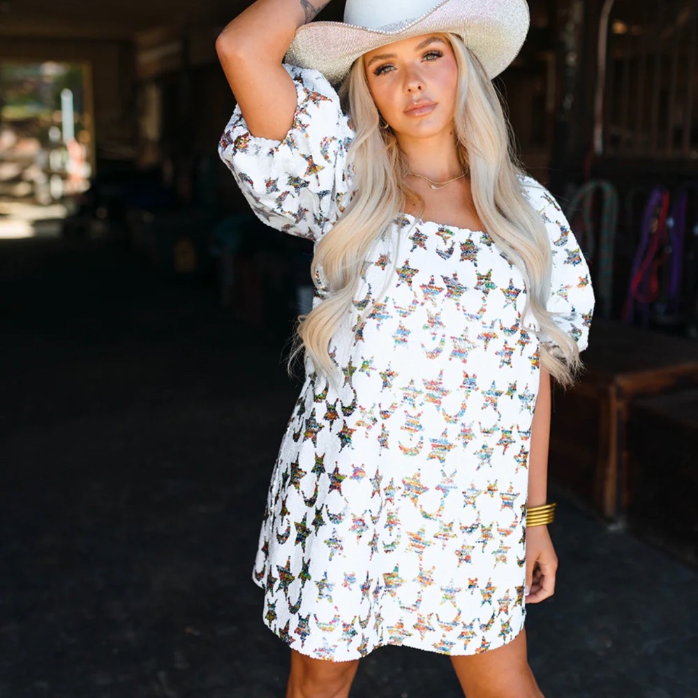 BRENNA SEQUIN MINI DRESS - GALAXY